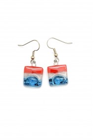 Square Glass USA Earrings